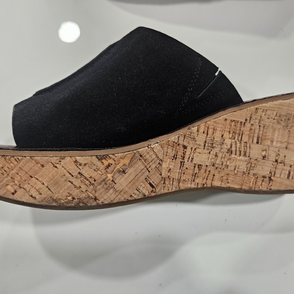 Ladies Sam Edelman Black Suede Cork Wedge Sandals 8M 38 - Picture 8 of 14